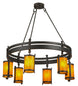 54" Beartooth 6 Light Chandelier detail view