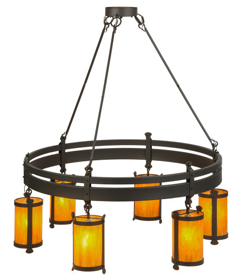 54" Beartooth 6 Light Chandelier detail view