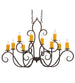 48" Clifton 10 Light Oblong Chandelier detail view