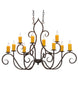 48" Clifton 10 Light Oblong Chandelier detail view