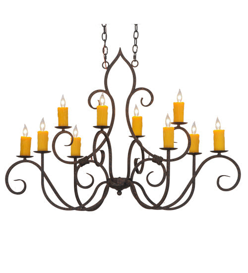 48" Clifton 10 Light Oblong Chandelier detail view