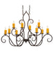 48" Clifton 10 Light Oblong Chandelier detail view