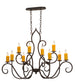 48" Clifton 10 Light Oblong Chandelier detail view