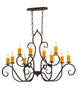 48" Clifton 10 Light Oblong Chandelier detail view