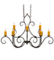 48" Clifton 10 Light Oblong Chandelier detail view