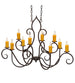 48" Clifton 10 Light Oblong Chandelier detail view