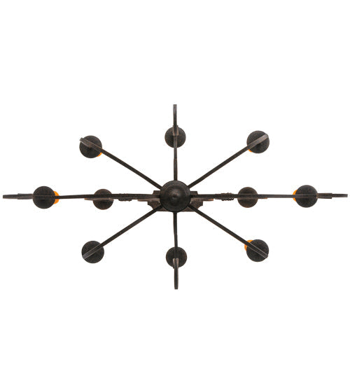 48" Clifton 10 Light Oblong Chandelier detail view