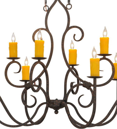 48" Clifton 10 Light Oblong Chandelier detail view