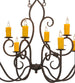 48" Clifton 10 Light Oblong Chandelier detail view