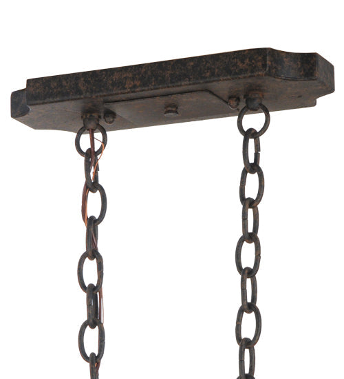 48" Clifton 10 Light Oblong Chandelier detail view