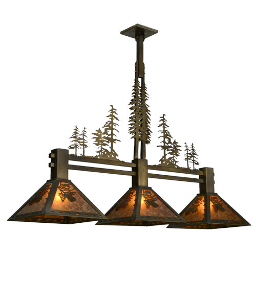 45" Tall Pines 3 Light Island Pendant - detail 1