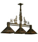 45" Tall Pines 3 Light Island Pendant - detail 2