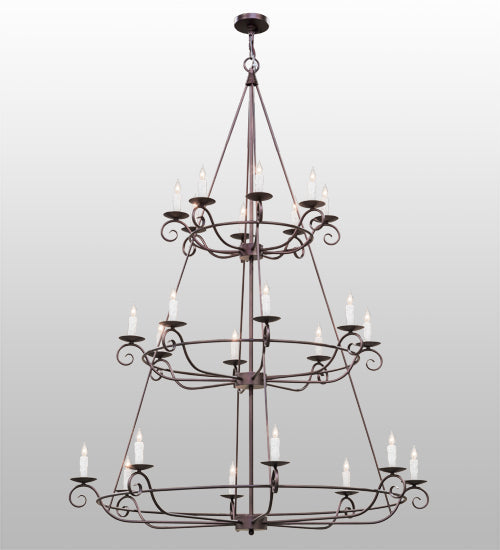 60" Estrella 24 Light Three Tier Chandelier hero view