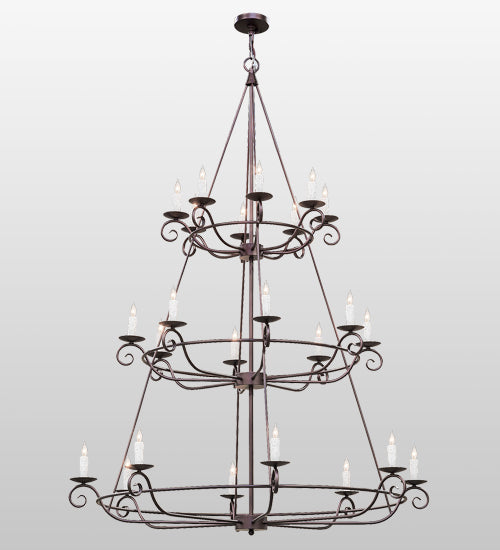 60" Estrella 24 Light Three Tier Chandelier detail view