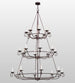 60" Estrella 24 Light Three Tier Chandelier detail view