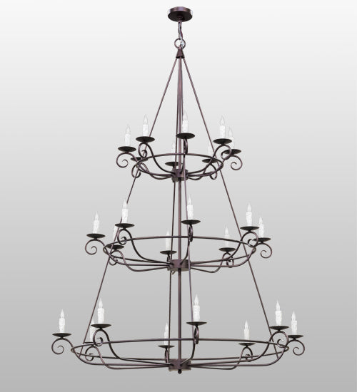 60" Estrella 24 Light Three Tier Chandelier detail view