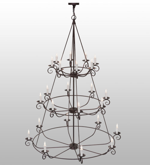 60" Estrella 24 Light Three Tier Chandelier detail view