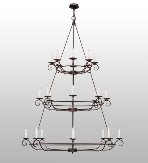 60" Estrella 24 Light Three Tier Chandelier detail view
