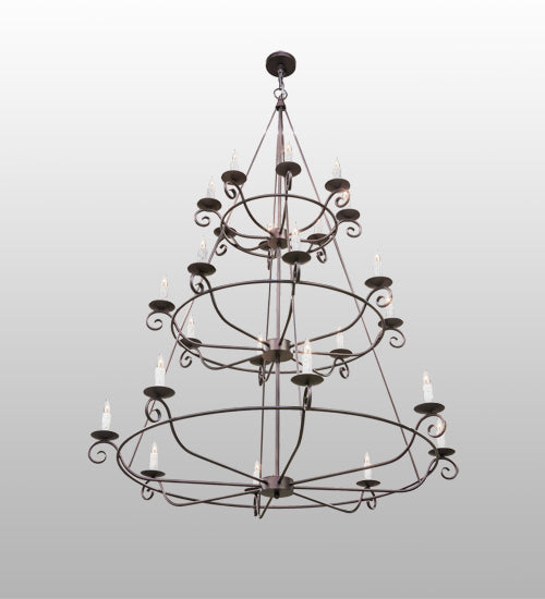 60" Estrella 24 Light Three Tier Chandelier detail view