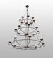 60" Estrella 24 Light Three Tier Chandelier detail view