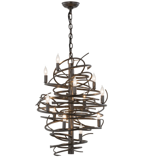20" Cyclone 13 Light Chandelier detail view
