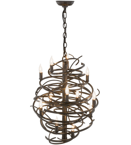 20" Cyclone 13 Light Chandelier detail view