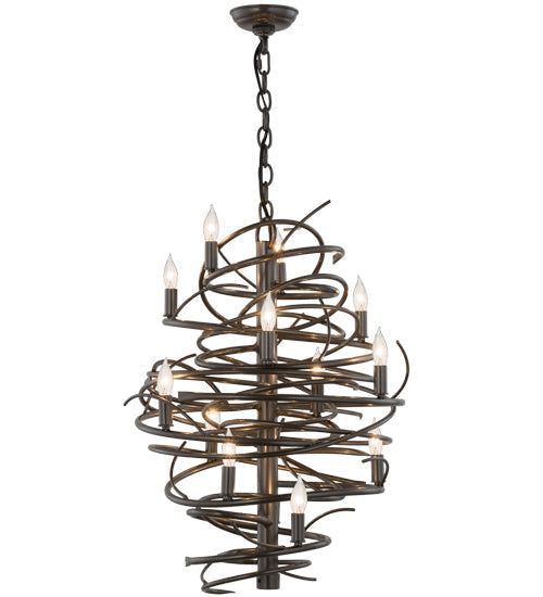 20" Cyclone 13 Light Chandelier detail view