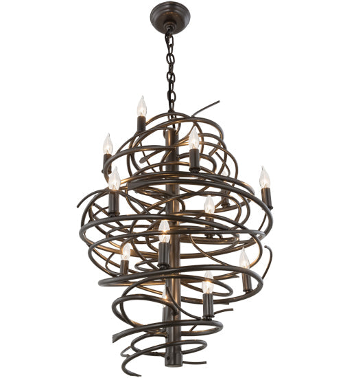 20" Cyclone 13 Light Chandelier detail view