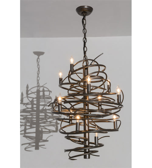 20" Cyclone 13 Light Chandelier detail view