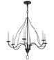 36" Polonaise 6 Light Chandelier detail view