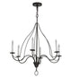 36" Polonaise 6 Light Chandelier detail view