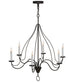 36" Polonaise 6 Light Chandelier detail view