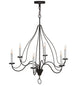 36" Polonaise 6 Light Chandelier detail view