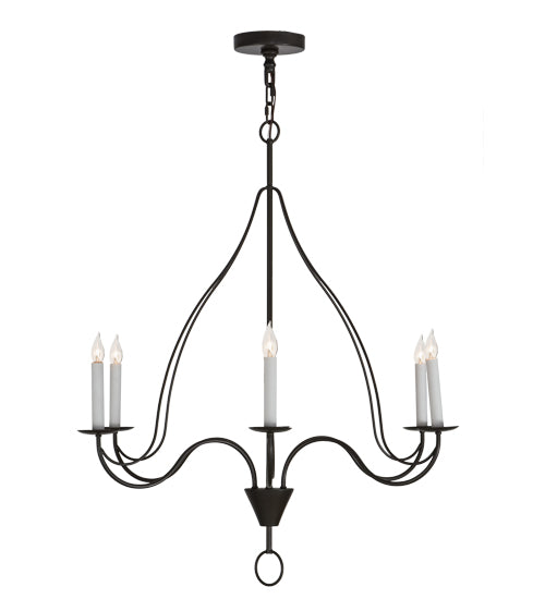 36" Polonaise 6 Light Chandelier detail view