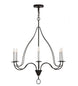 36" Polonaise 6 Light Chandelier detail view