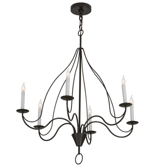 36" Polonaise 6 Light Chandelier detail view