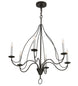 36" Polonaise 6 Light Chandelier detail view