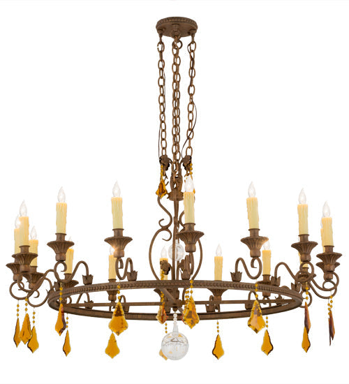 48" Peak 16 Light Chandelier detail view