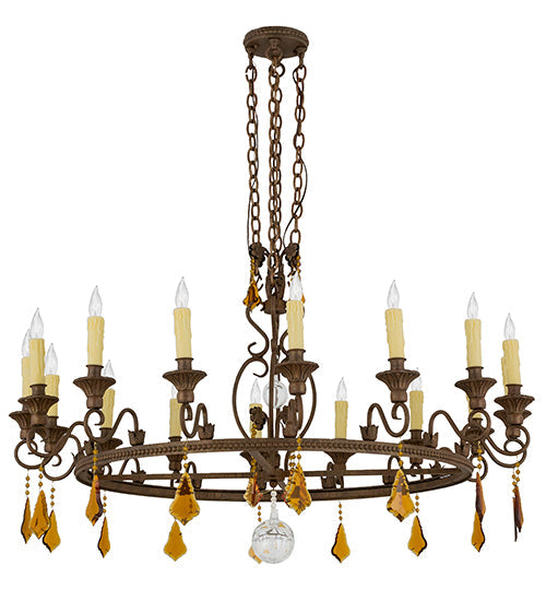 48" Peak 16 Light Chandelier detail view