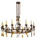 48" Peak 16 Light Chandelier detail view