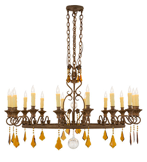 48" Peak 16 Light Chandelier detail view