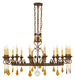 48" Peak 16 Light Chandelier detail view
