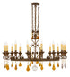 48" Peak 16 Light Chandelier detail view