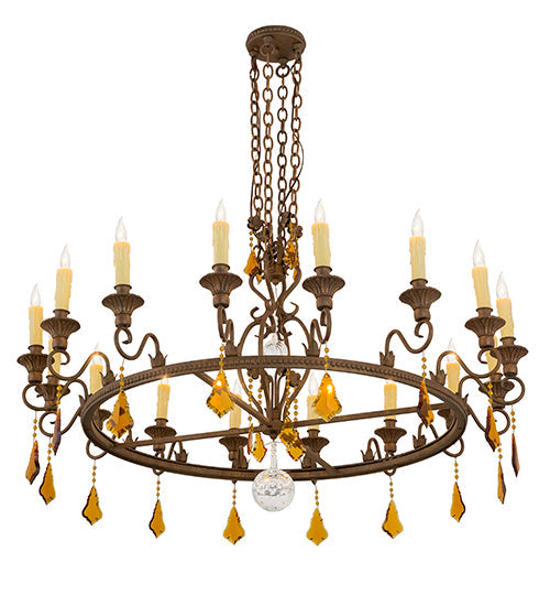48" Peak 16 Light Chandelier detail view