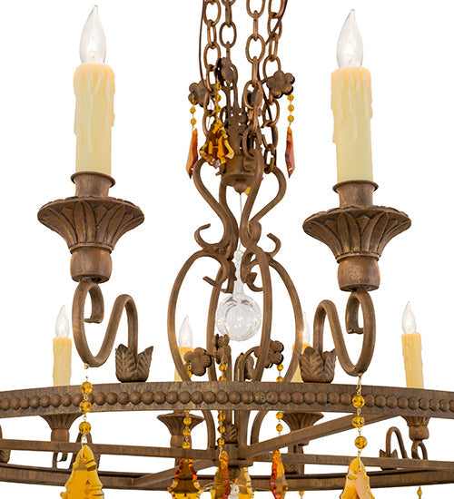 48" Peak 16 Light Chandelier detail view