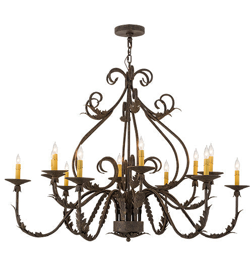 48" French Elegance 12 Light Chandelier detail view