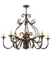 48" French Elegance 12 Light Chandelier detail view