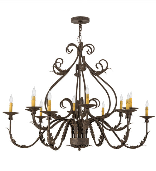 48" French Elegance 12 Light Chandelier detail view