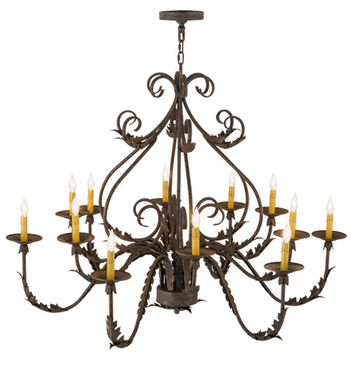 48" French Elegance 12 Light Chandelier detail view