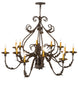 48" French Elegance 12 Light Chandelier detail view